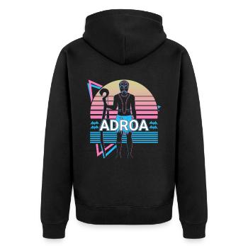 Adroa Afrikanischer Gott Alte Afrikanische Mytholo - Unisex Premium Bio Zip Hoodie - Schwarz - Hinten - Nico (187cm)
