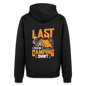 Drôle de câpre, dernier camping propre. - Veste à capuche bio Premium Unisexe - noir - Dos - Nico (187cm)