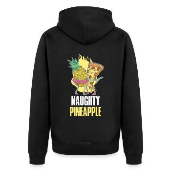 Naughty Pineapple Pineapple Gift - Unisex Premium Organic Zip Hoodie - black - Back - Nico (187cm)