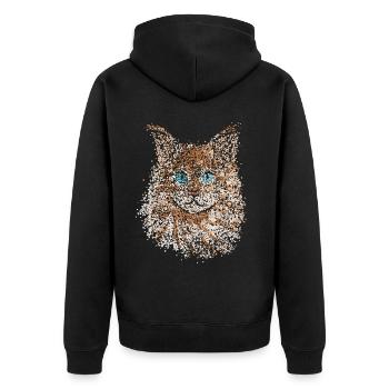 Norwegische Waldkatze Katzen Katzenbesitzer - Unisex Premium Bio Zip Hoodie - Schwarz - Hinten - Nico (187cm)