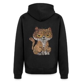 Katze Morgenmuffel Katzenmama Katzenpapa - Unisex Premium Bio Zip Hoodie - Schwarz - Hinten - Nico (187cm)