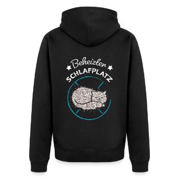 Katzenbesitzer Katzenfreund Kätzchen Katzenpapa - Unisex Premium Bio Zip Hoodie - Schwarz - Hinten - Nico (187cm)