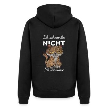 Schnurren Katzenbesitzer Schnurrhaare Schlafen - Unisex Premium Bio Zip Hoodie - Schwarz - Hinten - Nico (187cm)