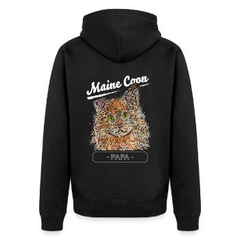 Maine Coon Stubentiger Propriétaire de chat Katzenpapa - Veste à capuche bio Premium Unisexe - noir - Dos - Nico (187cm)