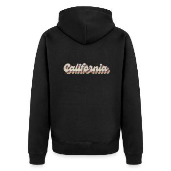 Vintage Hippie 70s USA State - Rétro Californie - Veste à capuche bio Premium Unisexe - noir - Dos - Nico (187cm)