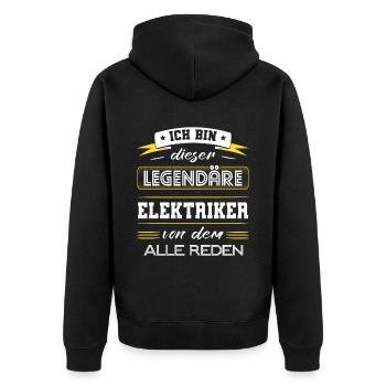 Ich Bin Dieser Legendäre Elektriker Geschenk - Unisex Premium Bio Zip Hoodie - Schwarz - Hinten - Nico (187cm)
