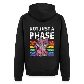 Not just a phase Rainbow Lgbtq Pride Cats - Unisex Premium Organic Zip Hoodie - black - Back - Nico (187cm)