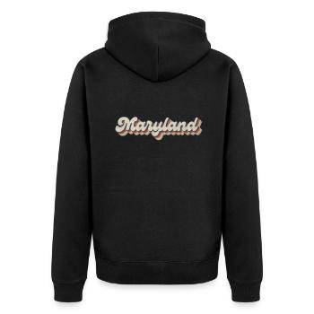 Vintage Hippie 70s USA État - Retro Maryland - Veste à capuche bio Premium Unisexe - noir - Dos - Nico (187cm)