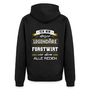 Ich Bin Dieser Legendäre Forstwirt Geschenk - Unisex Premium Bio Zip Hoodie - Schwarz - Hinten - Nico (187cm)