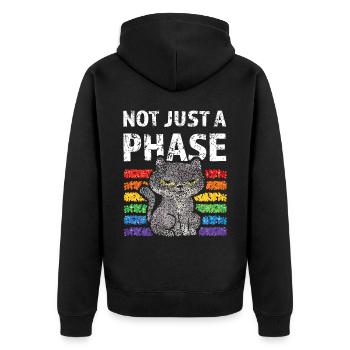 Rainbow Not just a Phase Pride Cats Gay - Unisex Premium Organic Zip Hoodie - black - Back - Nico (187cm)