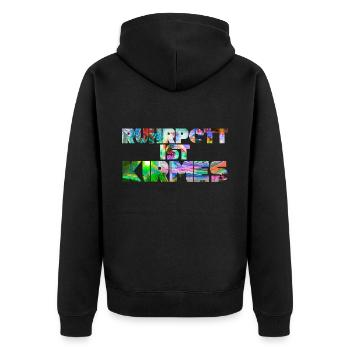 Ruhrpott Kirmes Ruhrgebiet Pottsprache Ruhrpott - Unisex Premium Bio Zip Hoodie - Schwarz - Hinten - Nico (187cm)