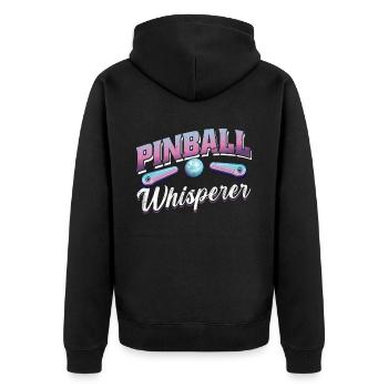 Flipperflüsterer - Unisex Premium Bio Zip Hoodie - Schwarz - Hinten - Nico (187cm)