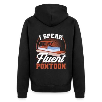I speak fluently Pontoon - Pontoon Boat - Unisex Premium Organic Zip Hoodie - black - Back - Nico (187cm)