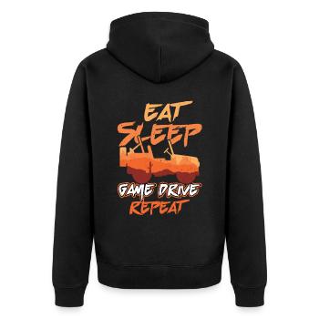 Eat Sleep Game Drive Répéter - Safari en famille - Veste à capuche bio Premium Unisexe - noir - Dos - Nico (187cm)