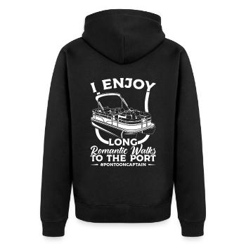 J’aime les promenades romantiques au port - Veste à capuche bio Premium Unisexe - noir - Dos - Nico (187cm)