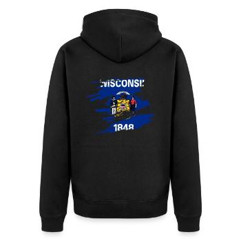 Wisconsin house gift - Unisex Premium Organic Zip Hoodie - black - Back - Nico (187cm)