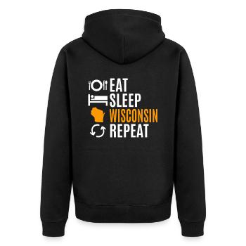 Eat Sleep Wisconsin Repeat Cadeau - Veste à capuche bio Premium Unisexe - noir - Dos - Nico (187cm)