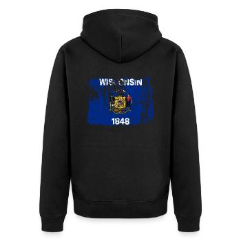 Beauty Of Wisconsin gift - Unisex Premium Organic Zip Hoodie - black - Back - Nico (187cm)