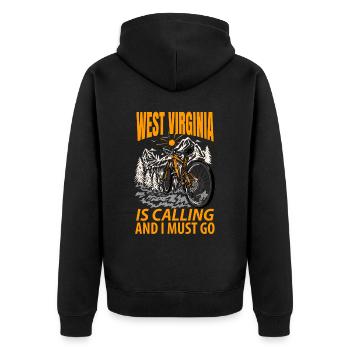 Cadeau Traveler West Virginia - Veste à capuche bio Premium Unisexe - noir - Dos - Nico (187cm)