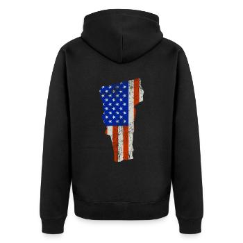 Cadeau drapeau de la maison du Vermont - Veste à capuche bio Premium Unisexe - noir - Dos - Nico (187cm)