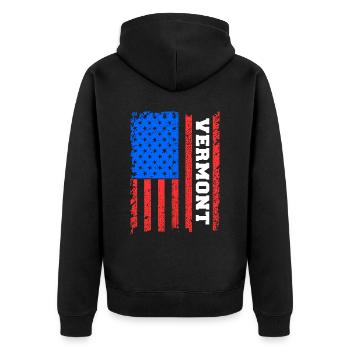 Cadeau drapeau Vermont Usa - Veste à capuche bio Premium Unisexe - noir - Dos - Nico (187cm)