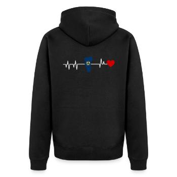Cadeau de battement de cœur du Vermont - Veste à capuche bio Premium Unisexe - noir - Dos - Nico (187cm)