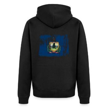 Beauté du Vermont cadeau - Veste à capuche bio Premium Unisexe - noir - Dos - Nico (187cm)