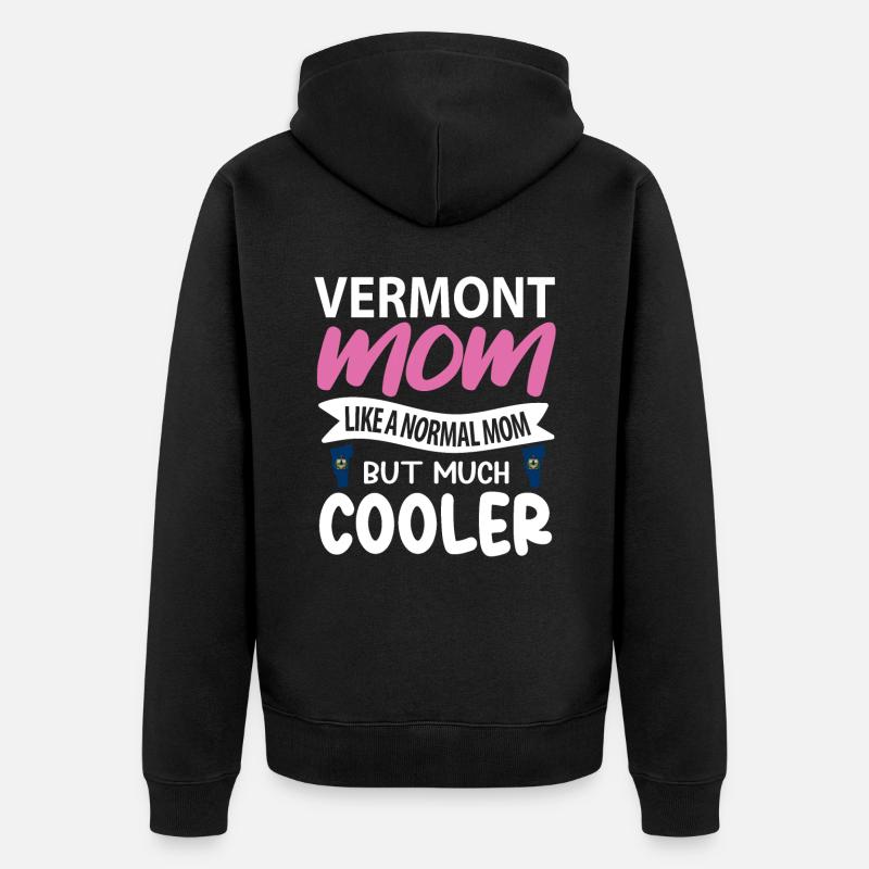 Vermont-mutter-geschenk - Unisex Premium Bio Zip Hoodie - Schwarz
