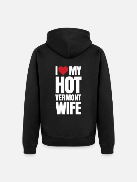 Vermont ehefrau geschenk - Unisex Premium Bio Zip Hoodie - Schwarz