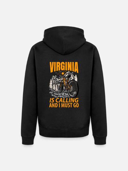 Virginia Abenteurer Geschenk - Unisex Premium Bio Zip Hoodie - Schwarz