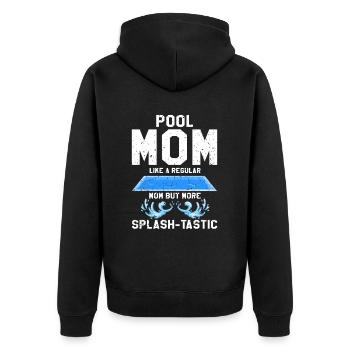 Pool Guy Design für Poolboy und Poolreiniger - Unisex Premium Bio Zip Hoodie - Schwarz - Hinten - Nico (187cm)