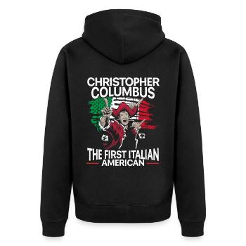 Christophe Colomb le premier Italo-Américain - Veste à capuche bio Premium Unisexe - noir - Dos - Nico (187cm)