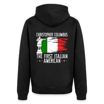 Christophe Colomb le premier Italo-Américain - Veste à capuche bio Premium Unisexe - noir - Dos - Nico (187cm)