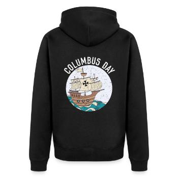 Columbus Day Christopher Columbus Italian American - Unisex Premium Organic Zip Hoodie - black - Back - Nico (187cm)