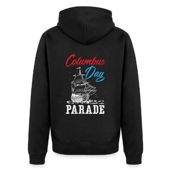 Columbus Day Parade Christopher Columbus Navigator - Unisex Premium Organic Zip Hoodie - black - Back - Nico (187cm)