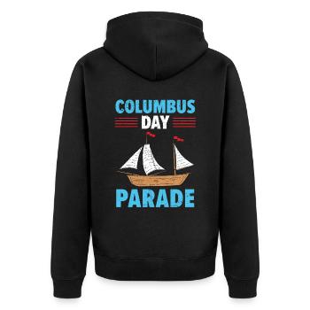 Columbus Day Parade Christopher Columbus Navigator - Unisex Premium Organic Zip Hoodie - black - Back - Nico (187cm)