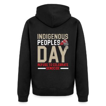 Journée des peuples autochtones Fierté amérindienne - Veste à capuche bio Premium Unisexe - noir - Dos - Nico (187cm)