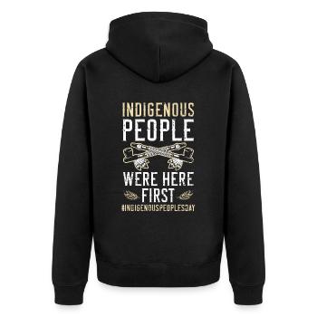 Les peuples autochtones étaient ici les premiers Amérindiens - Veste à capuche bio Premium Unisexe - noir - Dos - Nico (187cm)