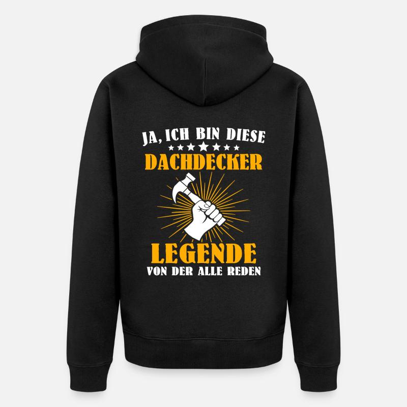 Dachdecker Beruf Dachdecken - Unisex Premium Bio Zip Hoodie - Schwarz