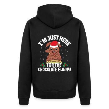 Je suis juste ici pour le chocolat - Veste à capuche bio Premium Unisexe - noir - Dos - Nico (187cm)