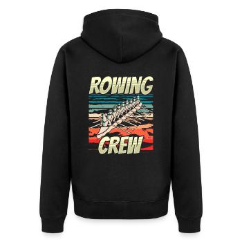Rudermannschaft Rudern Ruderboot Ruderer Ruder - Unisex Premium Bio Zip Hoodie - Schwarz - Hinten - Nico (187cm)
