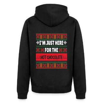 I'm just here for the Hot Chocolate - Unisex Premium Organic Zip Hoodie - black - Back - Nico (187cm)