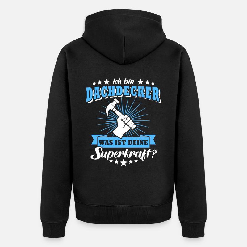Dachdecker Beruf Dachdecken - Unisex Premium Bio Zip Hoodie - Schwarz