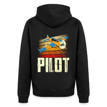 Pilot Private Aircraft Light Aircraft Small Aircraft - Unisex Premium Organic Zip Hoodie - black - Back - Nico (187cm)