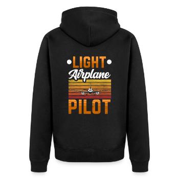 Light Aircraft Pilot Small Aircraft Private Aircraft - Unisex Premium Organic Zip Hoodie - black - Back - Nico (187cm)