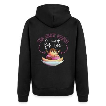 Crème glacée Je suis juste ici pour le - Veste à capuche bio Premium Unisexe - noir - Dos - Nico (187cm)