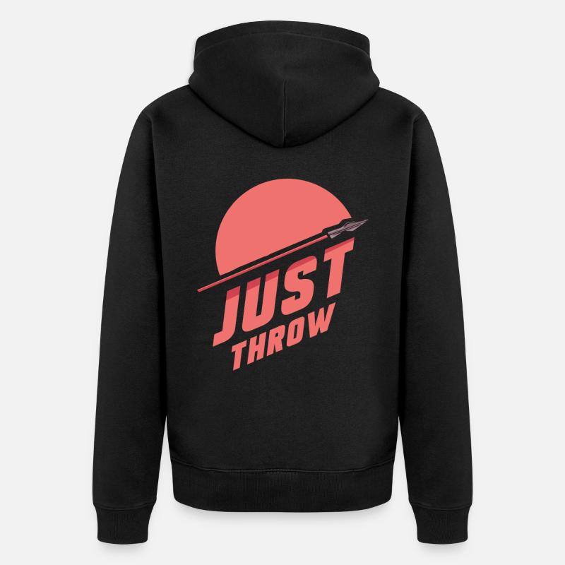 Einfach Werfen Speerwerfen Speerwerfer Speerwurf - Unisex Premium Bio Zip Hoodie - Schwarz
