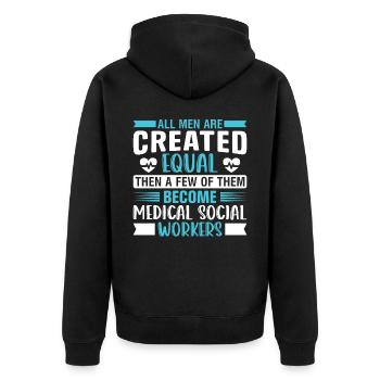 Travailleur social médical Emploi Hôpital - Veste à capuche bio Premium Unisexe - noir - Dos - Nico (187cm)