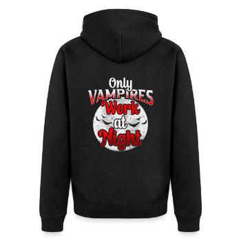 Seuls les vampires travaillent le jour en disant la nuit - Veste à capuche bio Premium Unisexe - noir - Dos - Nico (187cm)