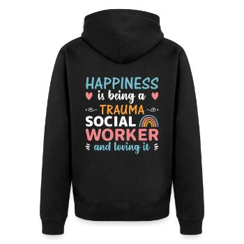 Trauma Travailleur social Profession Emploi Santé mentale - Veste à capuche bio Premium Unisexe - noir - Dos - Nico (187cm)